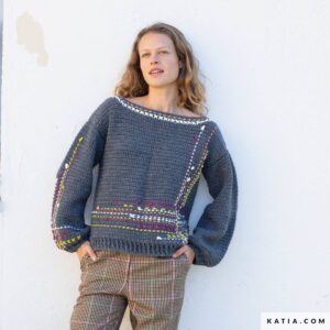 Katia - Damestrui met borduursels van Merino Aran - Crochet 118-06