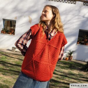 Katia - Driehoekig gehaakt vest met Merino Aran - Crochet 118-15