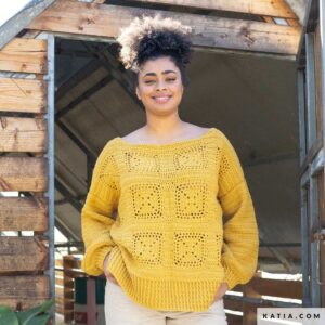 Katia - Granny square trui met Basic Merino - 118-01