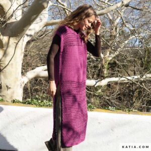 Katia - Oversized vest in ajoursteek met Merino Aran - Crochet 118-14